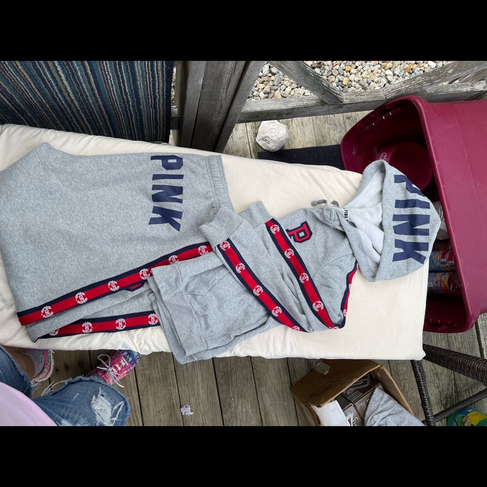 Victoria Secret pink sweatshirt and pants set size large
